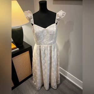 NWT In February Windy City Cream Girly Floral Print Maxi Dress Size Large